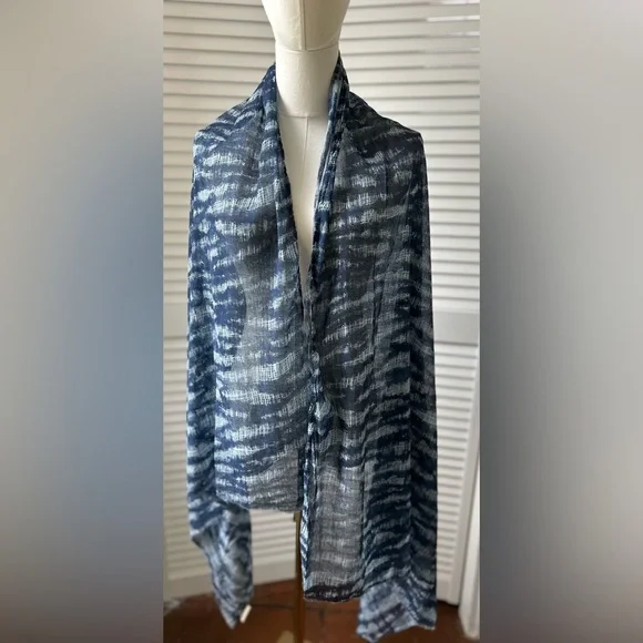 Beck Sondergaard luxury Danish indigo cotton scarf/pareo/wrap. - Picture 9 of 9